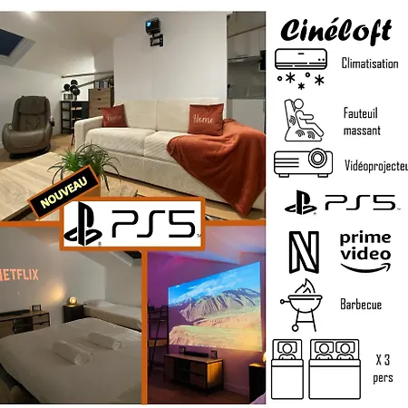 アパート Cineloft Gare, Cinema, Ps5, Air Conditioning, Massage, Netflix, Prime Video *